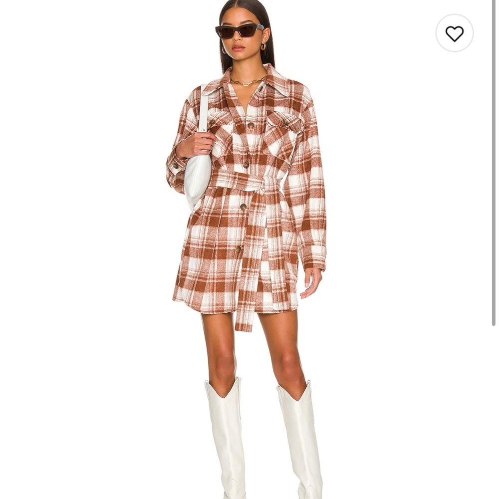 Revolve Plaid Tie Flannel Dress size XS